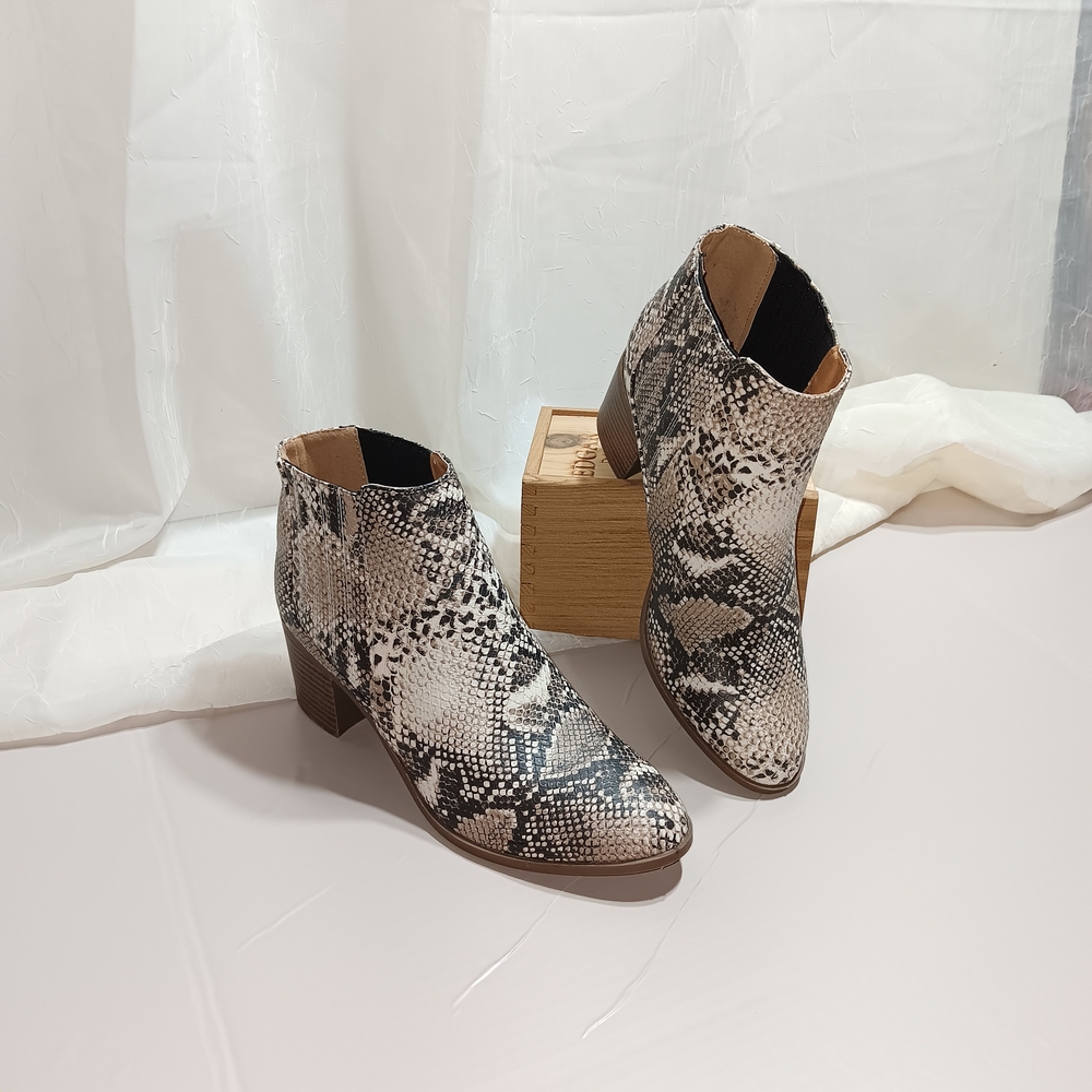 Maurices Snakeskin Pattern Ankle Booties